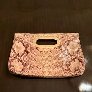 Michael Kors Beige Snake Print Clutch.. excellent condition used a few times.